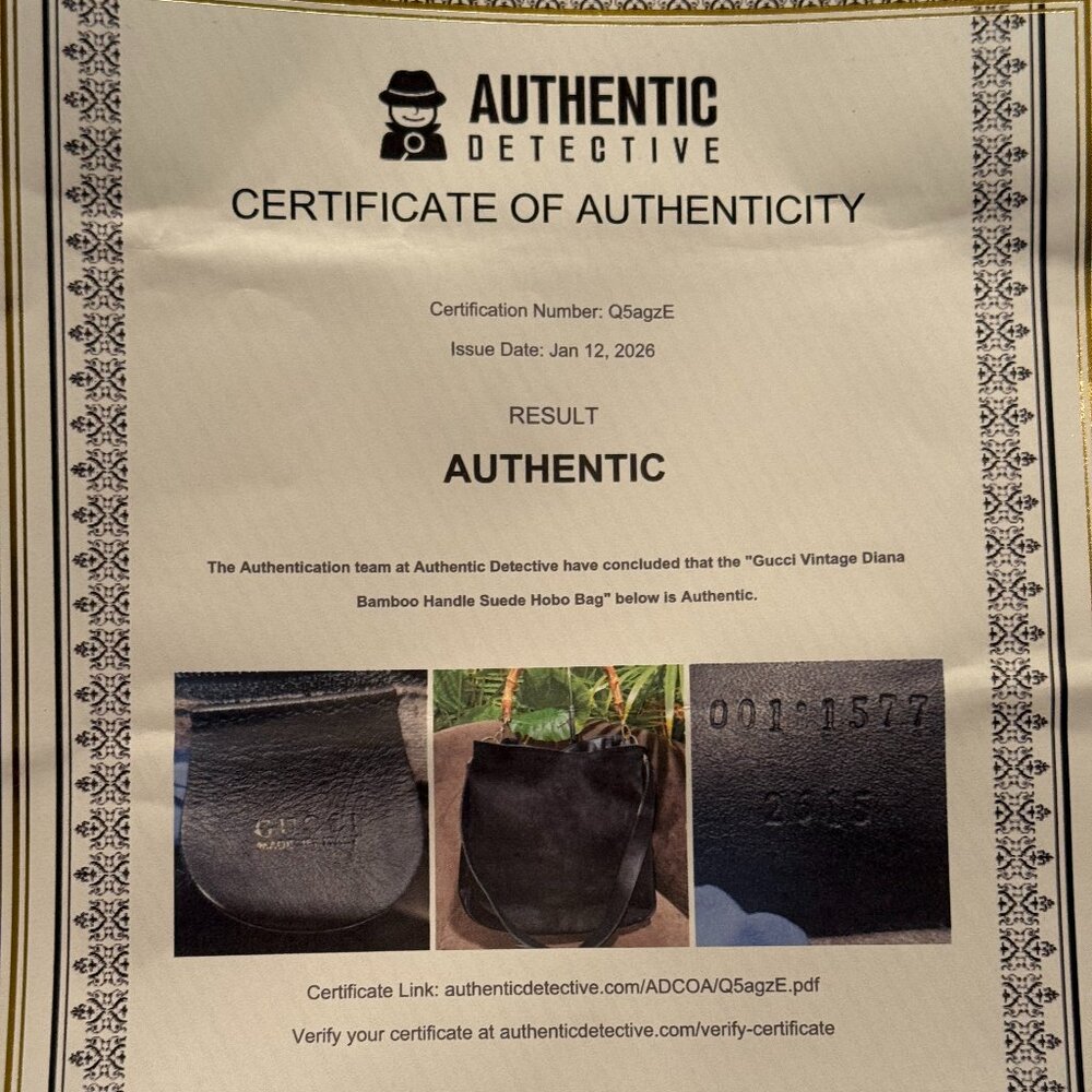 Vintage Gucci Bamboo 2-Way Suede & Leather Bag | Black - Picture 11 of 11